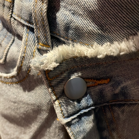 Retro Distressed POL Denim Skirt with Metal Studs - Picture 12 of 16